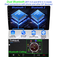 Autoradio universel portable 10,1 pouces Android 10 avec écran tactile GPS, Android Auto, CarPlay, processeur quadricœur, 4G/WiFi, montage sur tableau de bord
