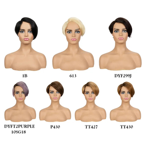 Vente en gros 100% vierge blonde dentelle perruque avec des couleurs de surbrillance partie incurvée Remy cheveux brésiliens pour les femmes minimum de commande 1 pièce - Product Image 1