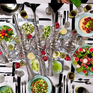 Juego de Servir Floral Ecológico Hecho a Mano Estilo Vintage en Oferta, Cuchara de Acero Inoxidable para Servir Ensaladas y Salsas, Ideal para Cocina o Regalo Empresarial - Product Image 2