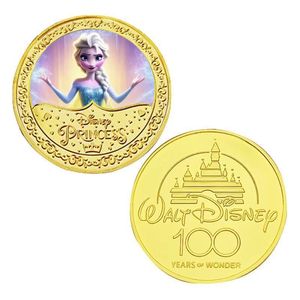 5 Monete d'Oro Principessa <span class=keywords><strong>Elsa</strong></span> Anime Americane, Monete Commemorative Frozen, Monete Metalliche Cartoon, Regali da Collezione - Product Image 3