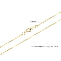 Collier en or véritable Au585, chaînes en or massif 14 carats, bijoux, chaîne câble, vente en gros