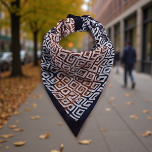 Pañuelo triangular de Ankara 135x60cm con estampado geométrico, ligero, informal, para mujeres y hombres, para todas las estaciones - Product Image 2