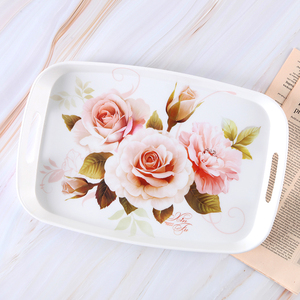 Conjunto de bandeja de café de boda india redonda coreana adornada con estilo, bandeja de <span class=keywords><strong>comida</strong></span> árabe de Túnez y Dubái plateada de Oriente Medio dorado - Product Image 6