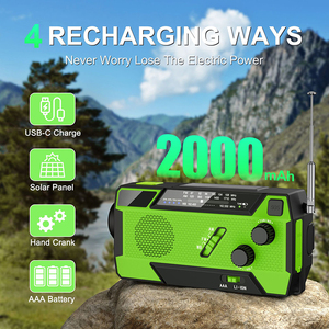 Radio Meteorológica Portátil AM/FM NOAA y Linterna de Emergencia para Desastres y Huracanes, con Manivela, Energía Solar, para Campamento al Aire Libre - Product Image 3