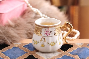 Low Price Discount European Style Vintage Gold Rim Afternoon <b>Tea</b> with Rural Flowers Eco-Friendly Porcelain <b>Tea</b> <b>Set</b> - Product Image 5