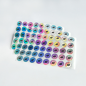 Miễn phí Mẫu đầy màu sắc sáng bóng kim loại Sticker <span class=keywords><strong>Holographic</strong></span> Sticker die-cut Vinyl Sticker - Product Image 4