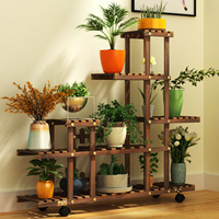 Vente en gros personnalisation Pot de fleur support étagère plusieurs étagères présentoir plante en bois support escalier jardin