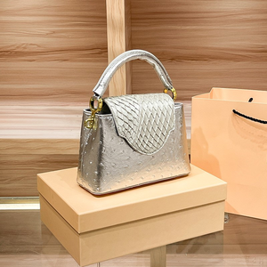 Bolso de hombro de alta gama para mujer, bandolera con solapa, de cuero genuino, bolso tote, bolso de lujo de diseñador, bolsos de mano para mujer - Product Image 2