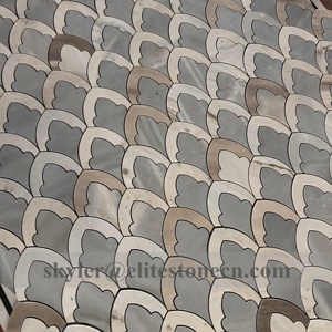 Mosaico de Pared de Mármol con Diseño Floral <span class=keywords><strong>Gris</strong></span>, Estilo Moderno para Decoración del Hogar, Ideal para Duchas y Baños - Product Image 1