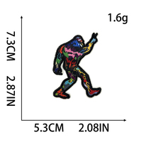 Écussons brodés Bigfoot en gros OEM Yeti Sasquatch pour vêtements de snowboard, vestes et sacs d'extérieur