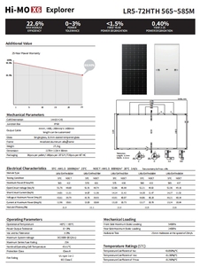 Panneaux solaires Longi HiMo X6 Explorer avec technologie HPBC LR5-72HTH 570W 575W 585W Tier 1 a Grade Paneles Solares pour la <span class=keywords><strong>maison</strong></span> - Product Image 3