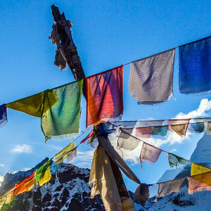 Custom Factory Direct Sales 10*10 Inch Satin Windhorse Lungta Buddhist <strong>Tibetan</strong> Tranquil <strong>Prayer</strong> <strong>Flag</strong> - Product Image 2