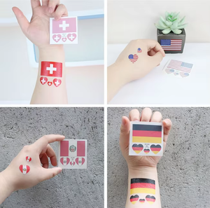 Adesivi per Tatuaggi Impermeabili con Bandiere Nazionali di Paesi del Mondo, Calcio, Messico, Canada, Vendita all'Ingrosso - Product Image 5