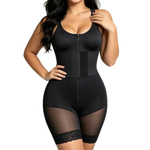 Women Seamless Spandex Breathable Zipper Waist Body Shaper Full Coverage <b>Tummy</b> <b>Control</b> Butt Lift Slimming Bodysuit ODM Private - Product Image 2