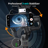 Stabilisateur portable 3 axes S6 avec contrôle intelligent par application, suivi IA du visage, anti-tremblement pour diffusion en direct et prise de vue vidéo sur smartphone