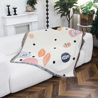 Échantillon disponible, couverture en tapisserie personnalisée, couverture portable en jacquard tissé pour canapé, pique-nique, décoration murale