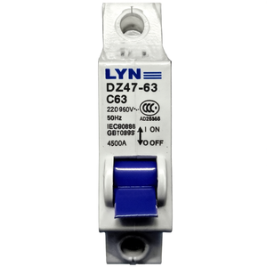 เบรกเกอร์ขนาดเล็ก Lyn Dz47-63 1P C63 220V 50Hz Iec60898 สำหรับใช้ในบ้าน - Product Image 3