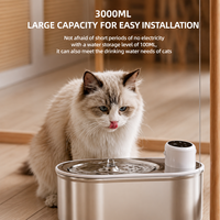 Fontaine à eau pour animaux de compagnie en acier inoxydable personnalisée OEM/ODM, distributeur d'eau automatique à détection par capteur pour chats et chiens