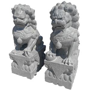 Froot Loops Puerta de estilo chino de mármol, los Leones de piedra estatua fu escultura del perro - Product Image 6
