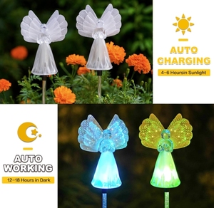 Luces solares impermeables IP67 para exteriores para jardín, luces LED decorativas de Ángel Solar que cambian de Color para césped de patio de <span class=keywords><strong>cementerio</strong></span> - Product Image 2