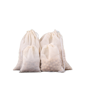 Sac à poussière en toile de coton naturel personnalisé avec logo imprimé, pochette de rangement à cordon pour chaussures, bijoux, emballage de produits de luxe - Product Image 1