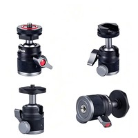 Support de fixation rotatif à 360° en alliage d'aluminium anodisé noir pour mini rotule, griffe porte-accessoire pour appareil photo reflex numérique, trépied et monopode