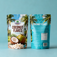 Kemasan Makanan Anti Bau dengan Logo Custom, Kantong Mylar untuk Keripik Kelapa, Snack Kelapa, Pouch Ziplock Berdiri