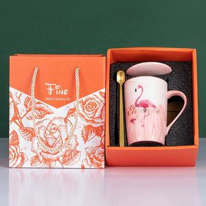 大理石セラミックカップルカップ中国ギフト結婚祝いピンク返礼マグボックス高級ギフトセット結婚祝い女性ギフトアイテム - Product Image 4