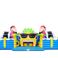 Château gonflable géant en PVC sur le thème tropical d'Hawaï, aire de jeux gonflable extérieure pour la location