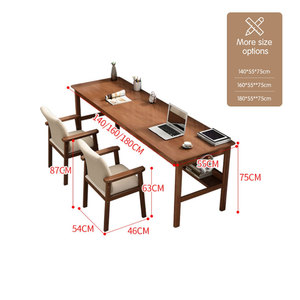 Kép rắn gỗ siêu dài nghiên cứu bàn thiết kế hiện đại đôi chơi game máy tính bảng với treo móc và dưới kệ để bán - Product Image 5