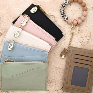 Unai Gift 2027 - Cartera de Mujer Simple y Moderna, Pequeña, Impermeable, de PU, para Tarjetas Bancarias, con Pulsera de Cuentas de Silicona - Product Image 5