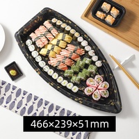 Plateau à sushi Huafeng HF-7104 pour buffet et banquet - Grand plateau en plastique pour la restauration, service de sushi