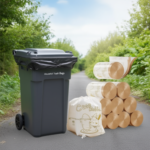 Biodegradable LDPE Drawstring Trash <b>Bag</b> Silk Screen Printed Rubbish Bin Liner Car Household Use - Product Image 3