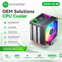 SNOWMAN Factory Direct RGB CPU Cooler 4 caloducs TDP 150W pour Intel LGA1700/1366/1200/115X AMD AM4/AM5