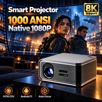 Projecteur intelligent, résolution native 1080P, Android 11, Wifi, haut-parleurs HiFi, projecteurs de cinéma maison 300 pouces avec télévision numérique DVB-T2