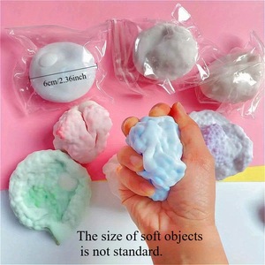 Kit de fabrication de balles anti-stress en silicone TPE faites à la main, à rebond lent, sensorielles, à presser, pour soulager l'anxiété, à remplir de sable, croquantes - Product Image 2