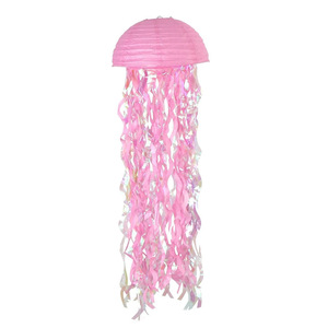 Décoration d'anniversaire sirène, lanterne en papier méduse rose, lavande, bleue, lanterne suspendue pour fête prénatale sirène, thème océan - Product Image 2