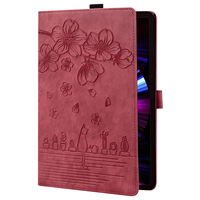 Housse de protection à rabat en cuir PU avec impression de fleurs de cerisier pour Lenovo Tab 10.1 K10C E10C TB311, étui portefeuille pour tablette