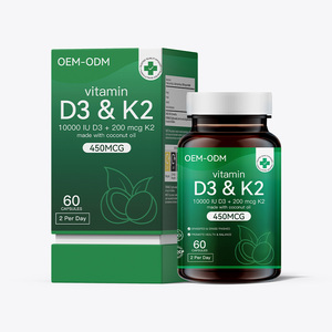 Fabriek Aangepaste Vitamine <span class=keywords><strong>D3</strong></span> + K2 Softgels Voedingssupplementen Met Oem/Odm Complexe Vitaminen En Mineralen - Product Image 1