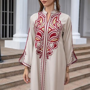 Vestido musulmán Djellaba musulmán Vestido de noche para <span class=keywords><strong>mujer</strong></span> Vestido bordado al por mayor - Product Image 4