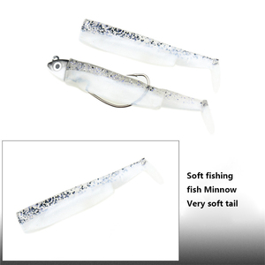 En gros 7cm/9cm/11cm/13cm/15cm Pêche Leurre Plomb Têtes Plombées Leurre Souple Poisson <span class=keywords><strong>Minnow</strong></span> Noir - Product Image 4