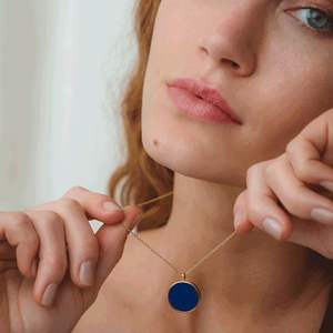 Joyería fina plata esterlina 925 ágata negra ónix piedra preciosa natural joyería simple moneda círculo disco colgante collar de plata - Product Image 6