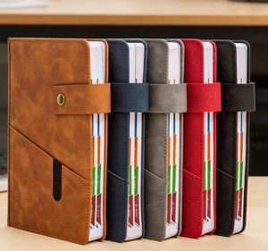 Academic <b>A5</b> Logo Customized Notepad PU Leather Diary Note Book Custom Elastic Band Hardcover Journal <b>Notebook</b> Planner - Product Image 1