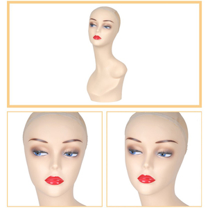 Tête <span class=keywords><strong>de</strong></span> mannequin réaliste bon marché pour présentoir à perruque avec épaules tête <span class=keywords><strong>de</strong></span> mannequin femme - Product Image 4