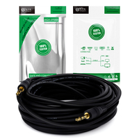Cable de Audio Vellygood de 15m, 3.5mm Macho a Macho, Chapado en Oro, Cable Auxiliar de PVC para Computadora y Automóvil