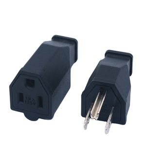 미국 여성 남성 커넥터 블랙 125v 15a Nema L5-15P L5-15R 미국 Triprong 전원 콘센트 배선 전기 콘센트 - Product Image 1
