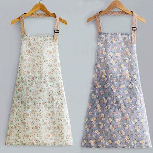 Korean Version New Anti-Oil Sewage Stain Print Home Kitchen Canvas <b>Apron</b> Fashionable Cute Washable <b>Waist</b> Work Clothes Durable - Product Image 1
