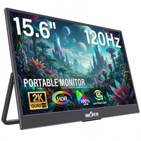 Moniteur portable de voyage de 15,6 pouces, léger (1,65 lb), 2K QHD 1440P 120Hz pour ordinateur portable, Mac et consoles de jeu