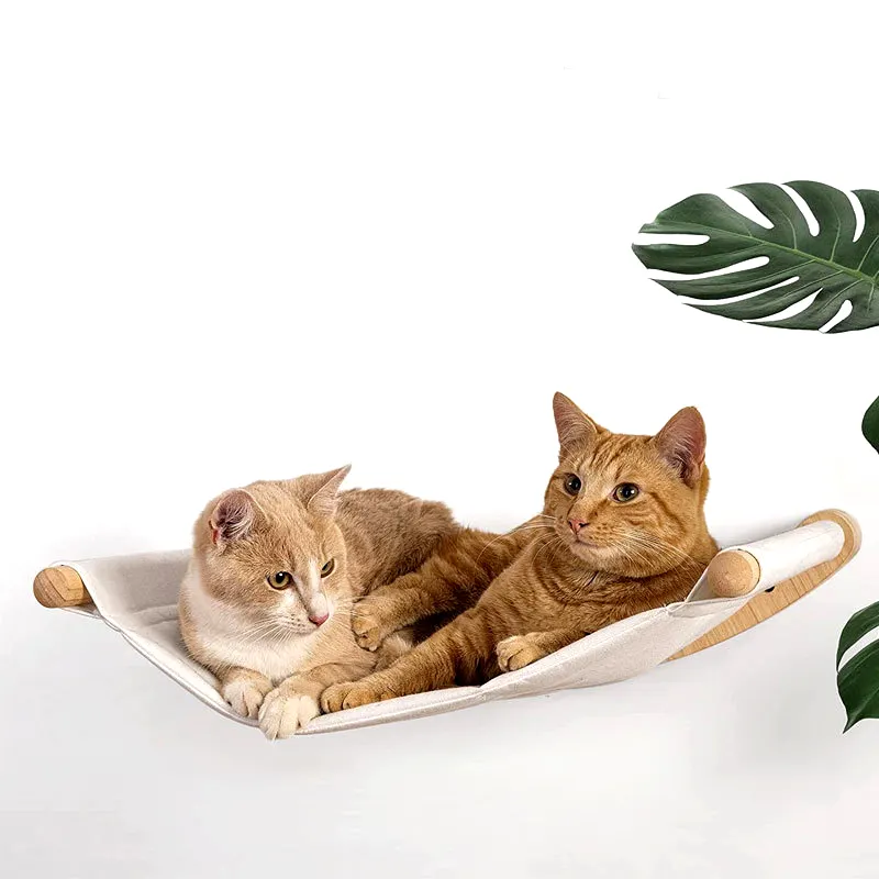 현대 실내 고양이 침대 등반 재생 잠자는 나무 고양이 선반 벽걸이 형 고양이 해먹 퍼치 선반 및 단계