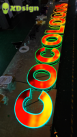 Lettres en relief 3D personnalisées, étanches IPX7, à LED multicolores, effet magique, éclairées, pour la publicité extérieure, décoration de signalétique commerciale
